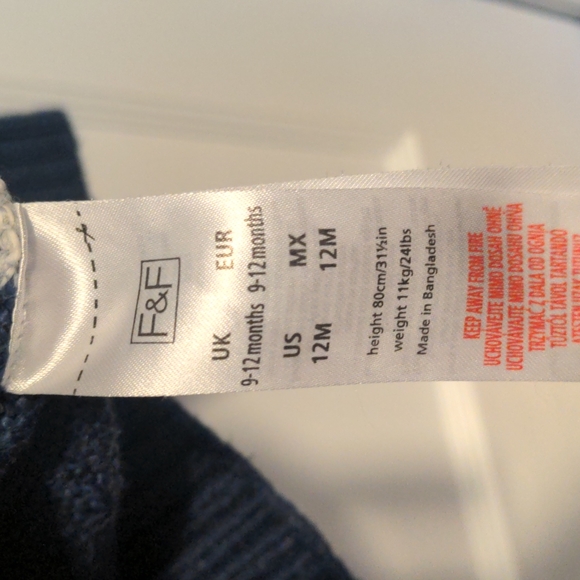 9-12m F&F Cabin Sweater - Picture 3 of 3